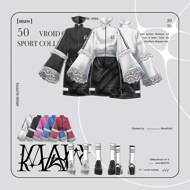 50 OUTFIT VROID by [maw] |FULL COLOR CUSTOMIZATION|