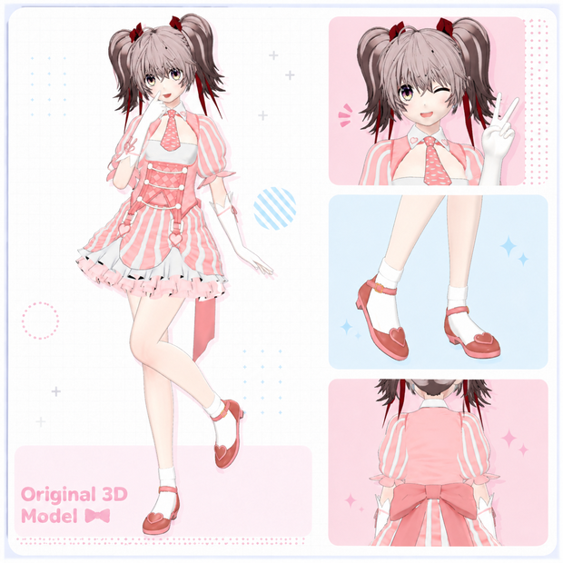 【3Dモデル / VRM】天音Amane - AnimeArt (Neural4D) 生成【VRChat・VTuber対応】