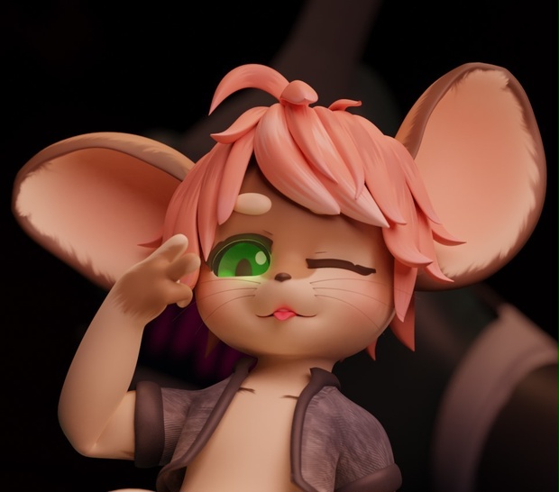 [BlueGuaShop] -3Dモデル-チャット-Chatta- Tiny tiny mouse