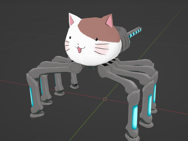 クモ型にゃボット３Dモデル