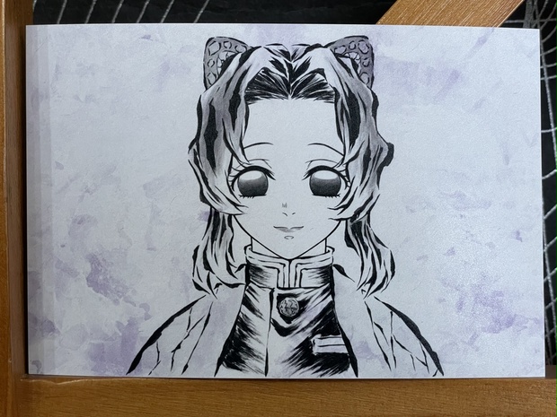 胡蝶しのぶ(モノクロ)*鬼滅の刃イラスト(ハガキサイズ&A4 胡蝶しのぶ(モノクロ)*鬼滅の刃イラスト(ハガキサイズ&A4