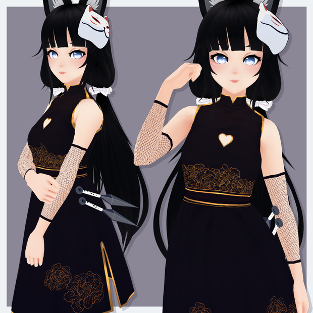 [Vroid] Shinobi Dress & Accessories 