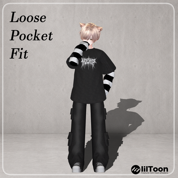 【9アバター対応】Loose Pocket Fit　(men's)【VRChat想定・MA対応】