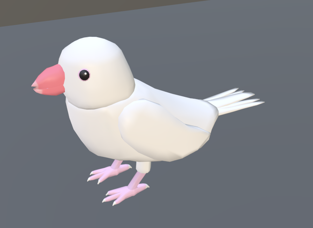 【VRChat】文鳥(白)【3Dモデル】