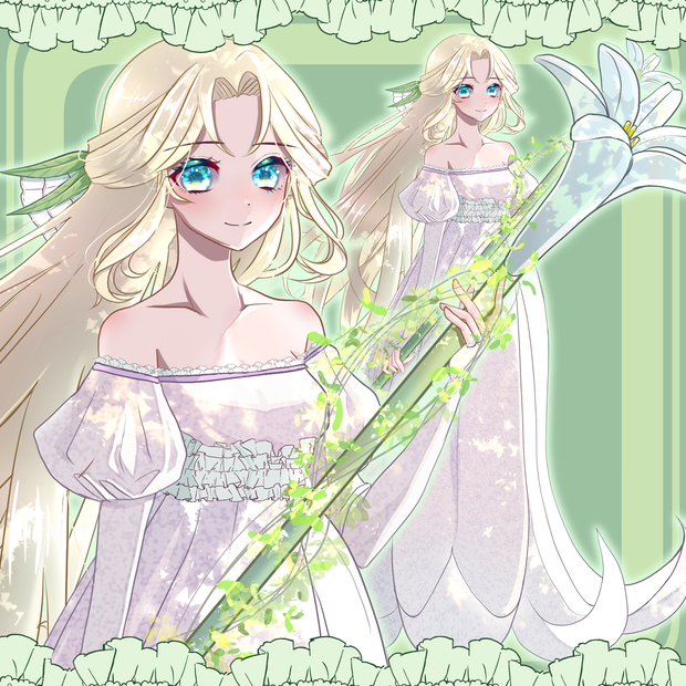 【イラスト🌟無料あり】杖を持ったファンタジーな女の子【全身立ち絵】