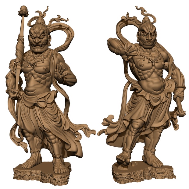 金剛力士像(吽形・阿形)3Dモデル - Tesematsu shop - BOOTH