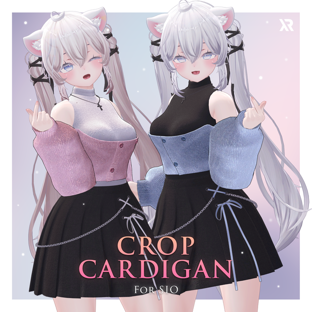 【3Dモデル】Crop Cardigan Set_2 Avatar