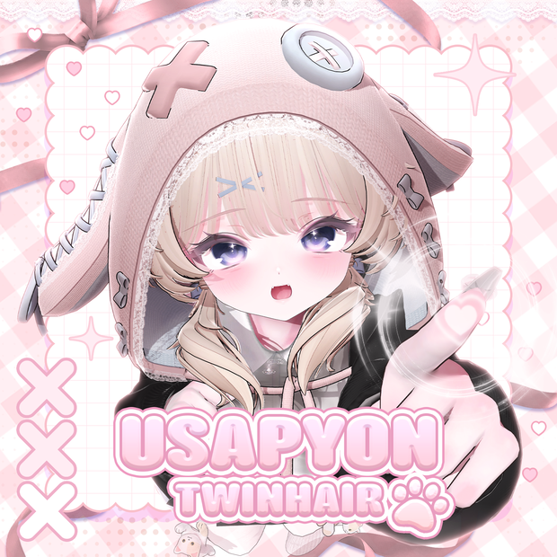 【3Dモデル】Usapyon TwinHair (17 Avatar)
