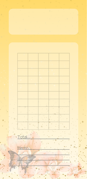 貯金シート(自由記載)～蝶と花～　色違いセット