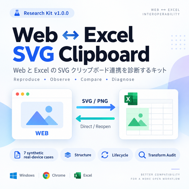 Webアプリ↔Excel SVGクリップボード診断Kit｜双方向コピペ・PNGフォールバック・保存再オープン