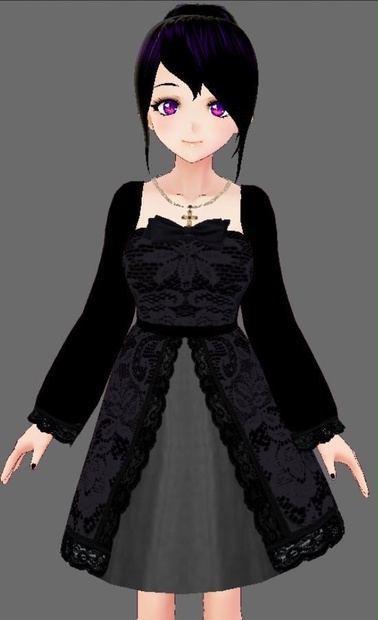 Vroid Black And Grey Lolita Dress - Mycahlicious - BOOTH