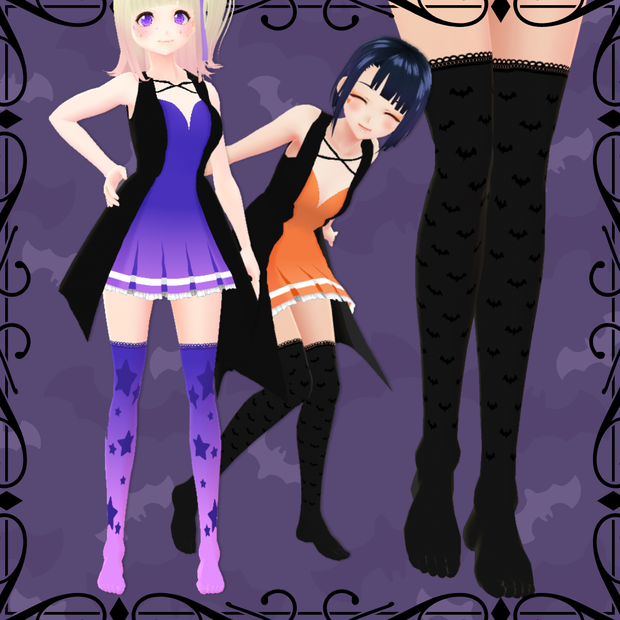 【VRoid】Halloween Socks Set