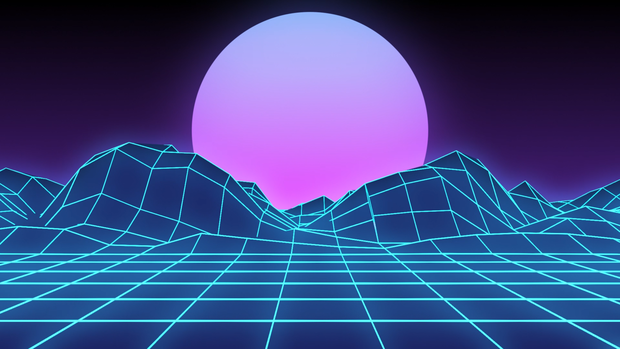 Retro Wireframe Landscape