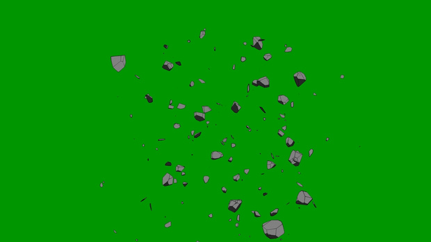 Anime Debris Green Screen Footage 2