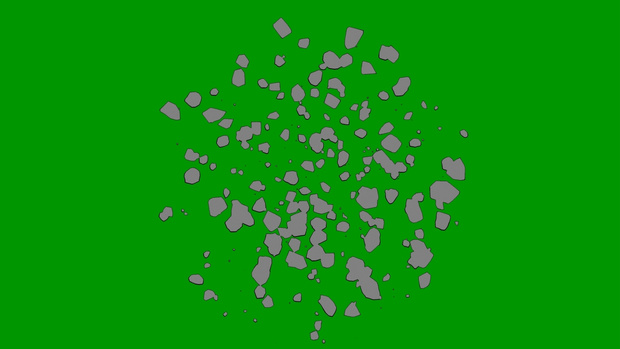 Anime Debris Green Screen Footage 3