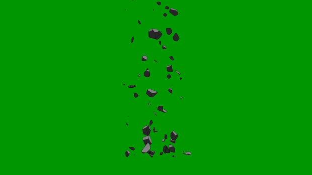 Anime Debris Green Screen Footage 6