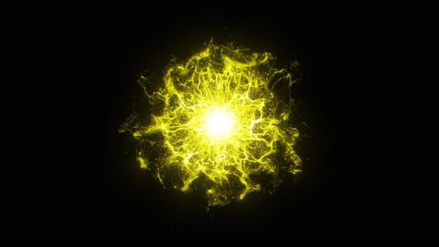 Particle Yellow Energy Wave