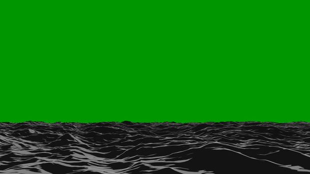 Anime Ocean Waves Loop Green Screen 4