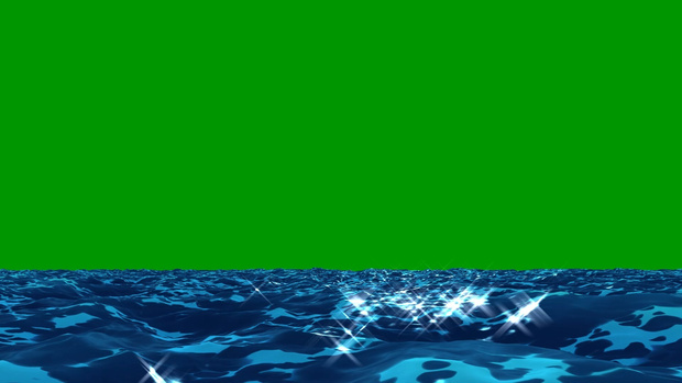 Anime Ocean Waves Loop Green Screen 7