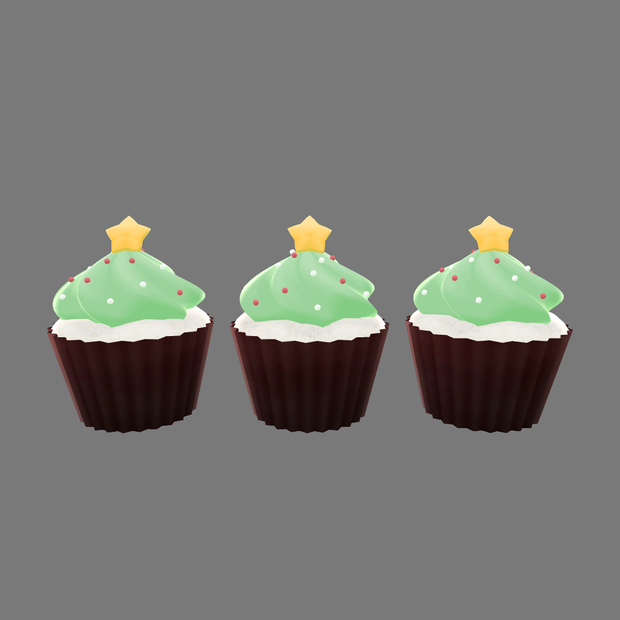クリスマス用のカップケーキ
