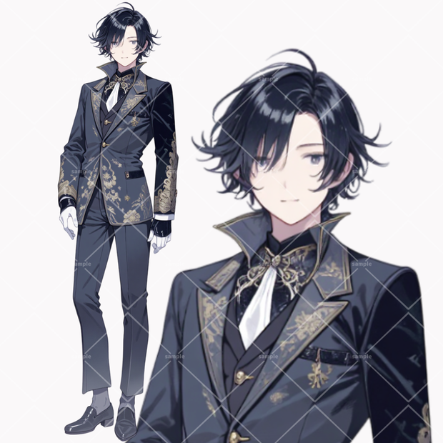 クラシカルなスーツ男子　立ち絵素材