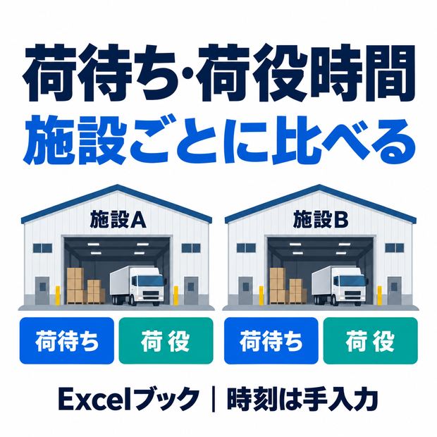 荷待ち・荷役時間の記録と施設別分析【Excel】