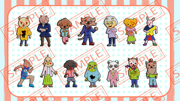 【商用利用可】著作権フリーキャラクター素材①(14体セット)