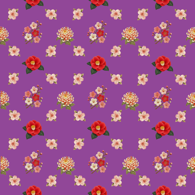 和花 紫デジタルペーパー