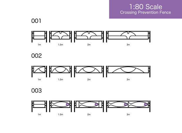 1:80 横断防止柵 Crossing Prevention Fences [Series 1]