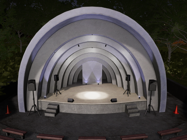 【3D 背景】野外ライブステージ【Unity Built-in shader】