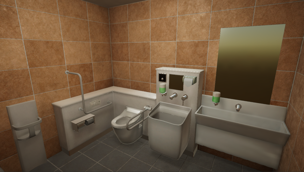 【3D 背景】多目的トイレ【Unity UniversalRP用】