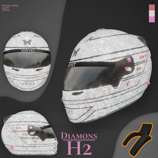 (Helmet) Luxvet H2 ヘルメットセット【4デザイン / ネックブレース付属 / lilToon・MA対応】