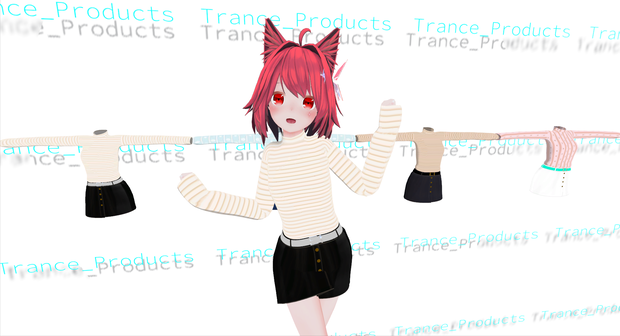 【VRchat向け】ミーシェ萌えボーダーコスチューム【3Dモデル】