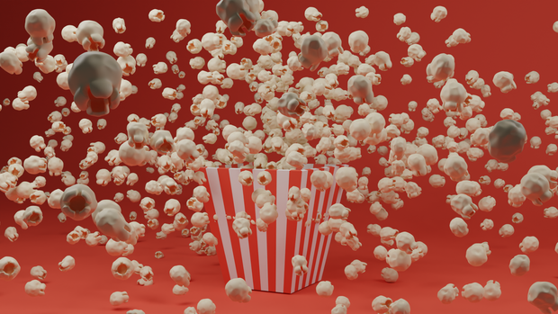 ポップコーン/3Dモデル/blenderデータ
