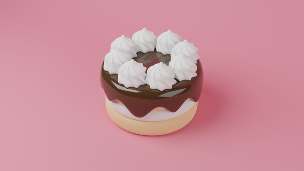 チョコケーキ/3Dモデル/blenderデータ