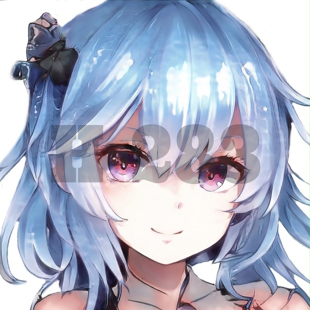 【商用利用可能】AIアニメガール『青』（下書き以外は透過済み5セット）