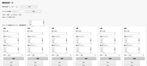 卓状況ボード