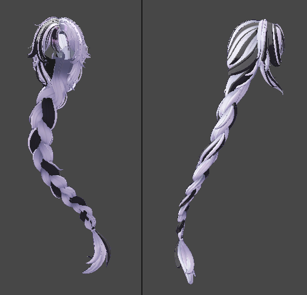 Long Braid Hairにメッシュを追加するマスク