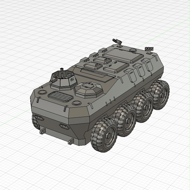 1/144、1/100サイズ8輪装甲車/3Dプリントオリジナルデザイン