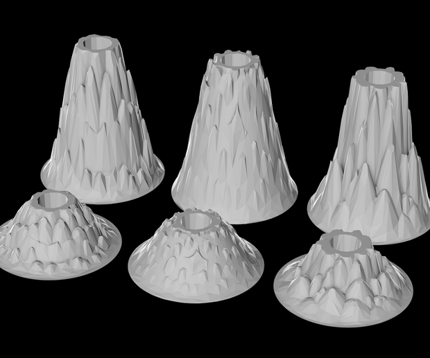 Volcanos Pack Low Poly (Game & Print Ready)