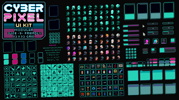 サイバーピクセル：UI/GUIキット - Cyber Pixel: UI/GUI Kit