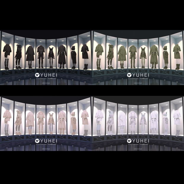 【VRoid正式版対応】全色全アイテムフルセット YUHEI tactical collection "Forefront"【All Colors】【VRoid stable ver.】