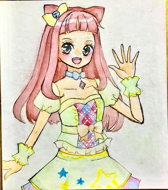 イラストミニ色紙 アイカツスターズ 早乙女あこ どん底 ブラック Booth