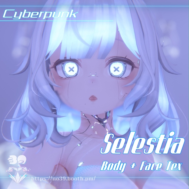 【Selestia専用】Cyberpunk-Eyes+Makeup+Body Tex[HD-PSD 