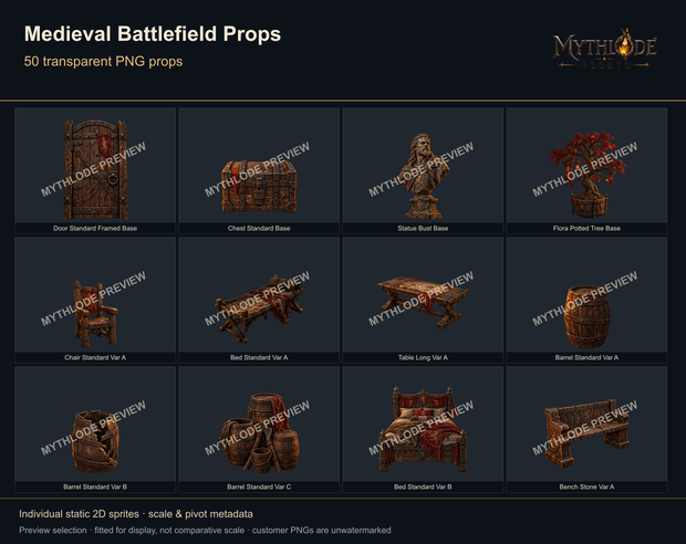 MYTHLODE Medieval Battlefield Prop Pack