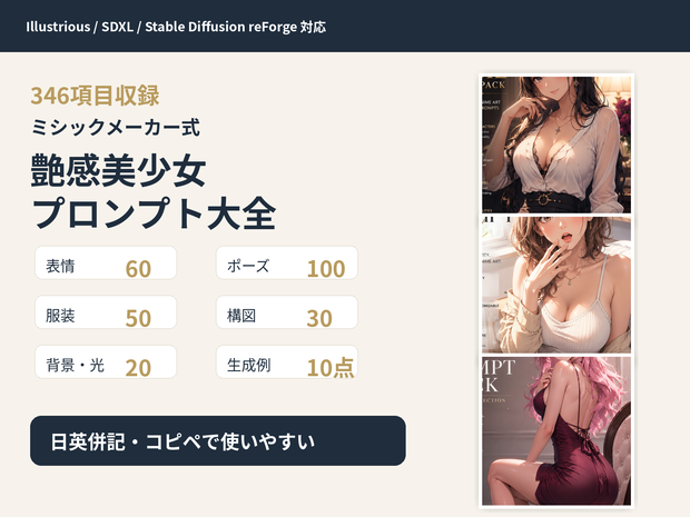 ステイブルディフュージョン 艶感美少女プロンプト集