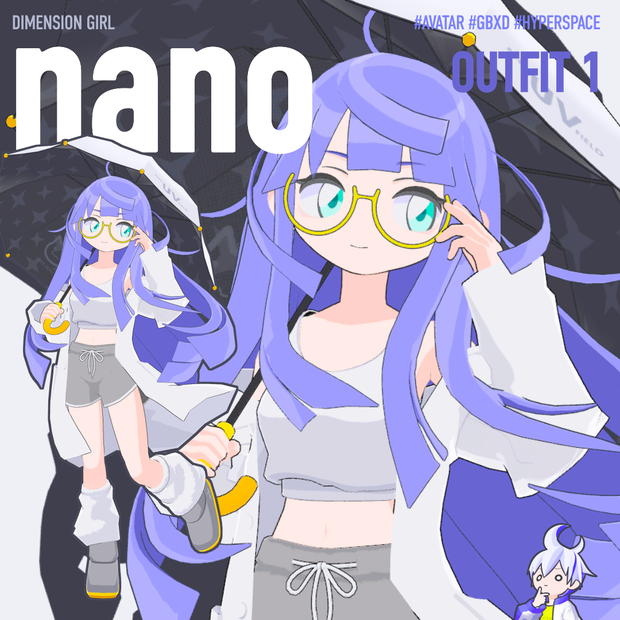 なの／nano【オリジナル3Dモデル】VRChatアバター　衣装セット２点付きｖ2.1