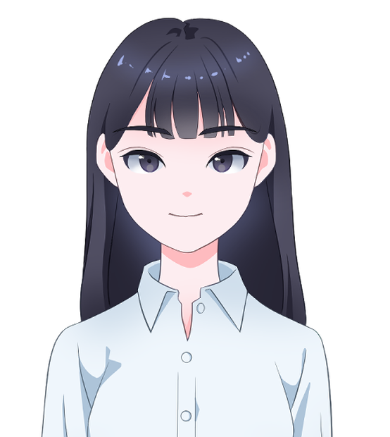 『女子学生（地味な子）』立ち絵素材・表情差分　透過PNG