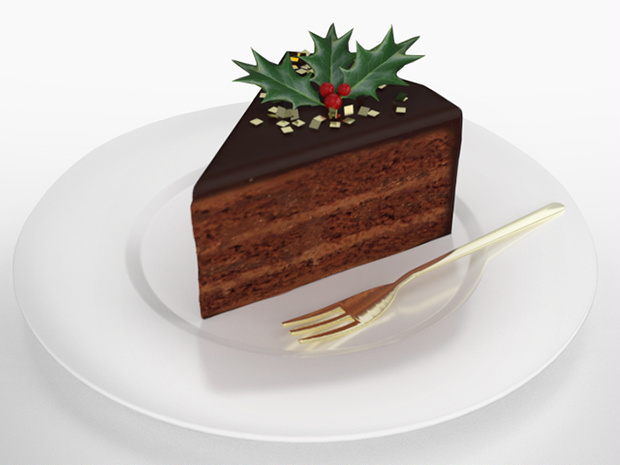 3D モデルデータ　chocolate_cake01