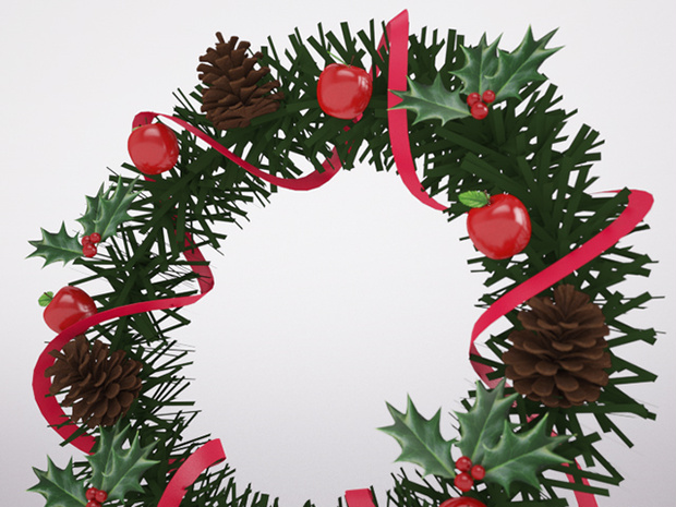 3D モデルデータ　Xmas_wreath02